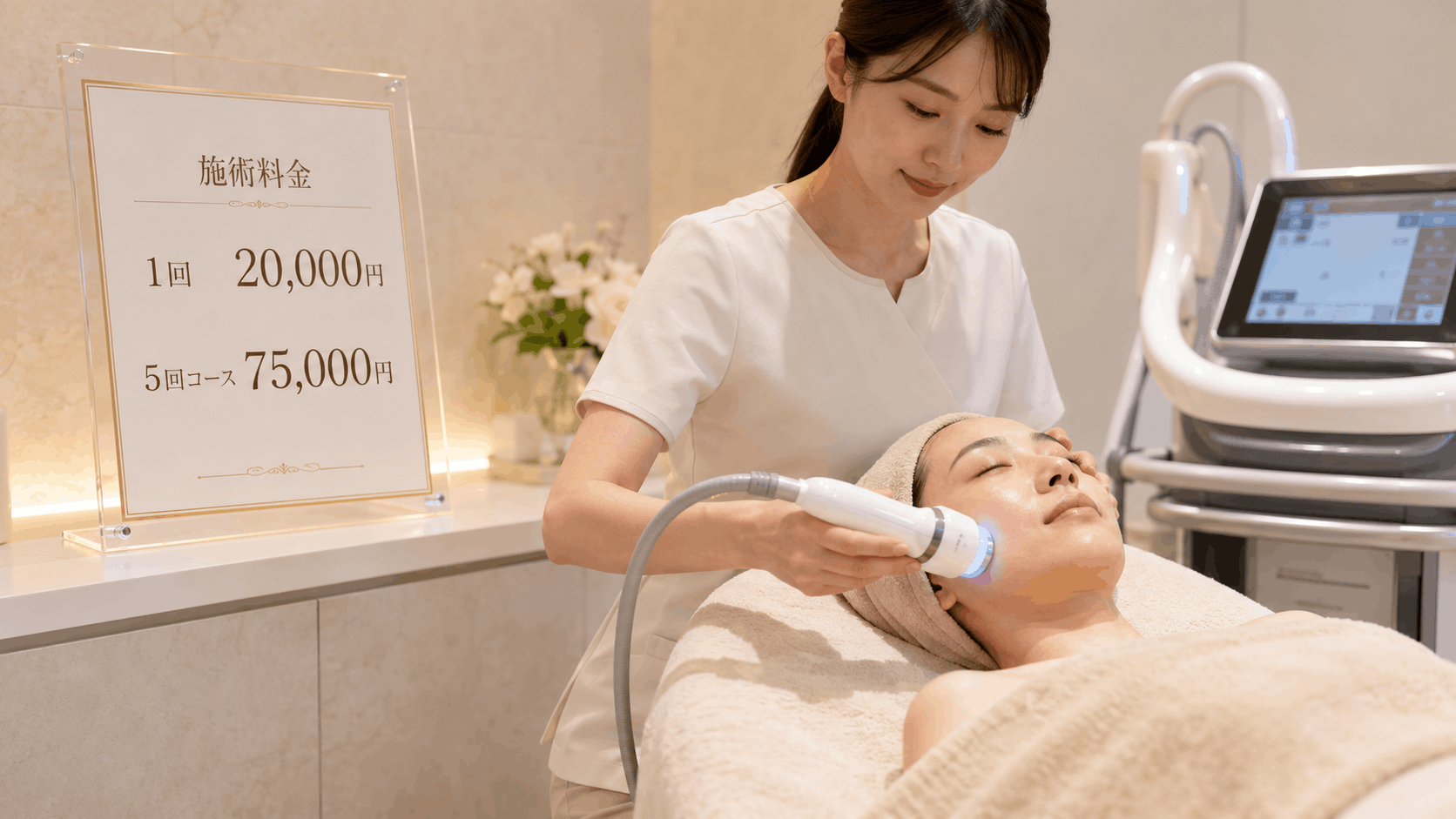 サロンで施術を受ける女性